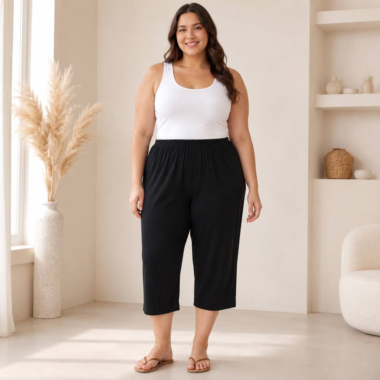 JERSEY-CAPRIS-BLACK