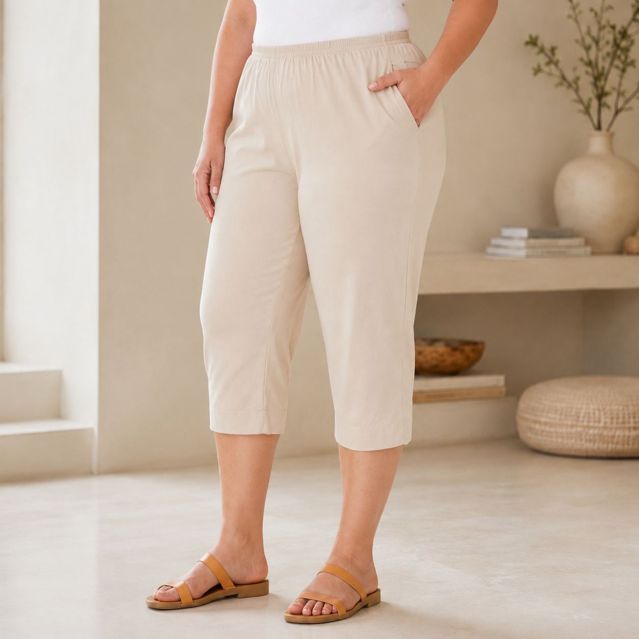 JERSEY-CAPRIS-KHAKI